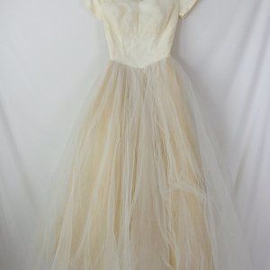 Vintage Handmade Wedding Gown Dress Ivory